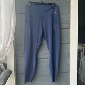 Nike Universa High Waisted Leggings Navy Blue Pockets Size XL